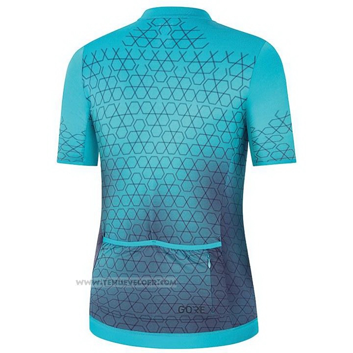 2021 Maillot Cyclisme Gore Bleu Manches Courtes et Cuissard