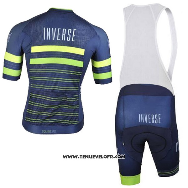 2017 Maillot Ciclismo Inverse Bleu Manches Courtes et Cuissard