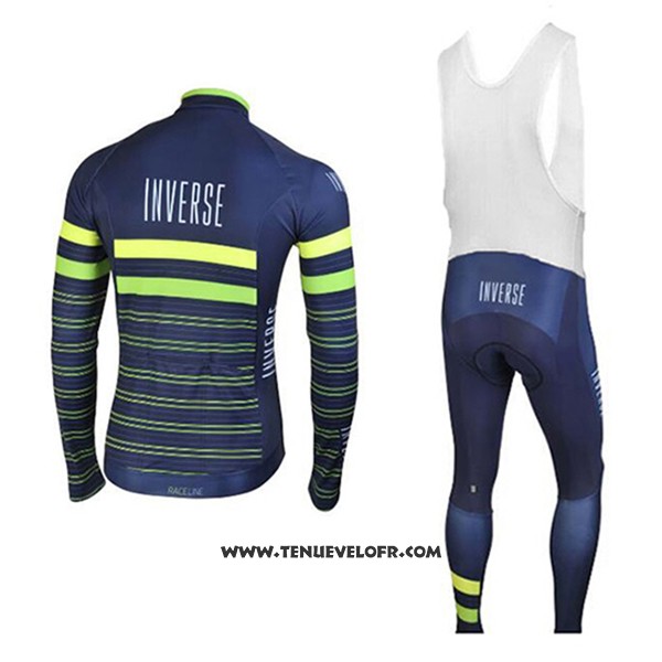 2017 Maillot Ciclismo Inverse Bleu Manches Longues et Cuissard