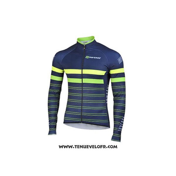 2017 Maillot Ciclismo Inverse Bleu Manches Longues et Cuissard