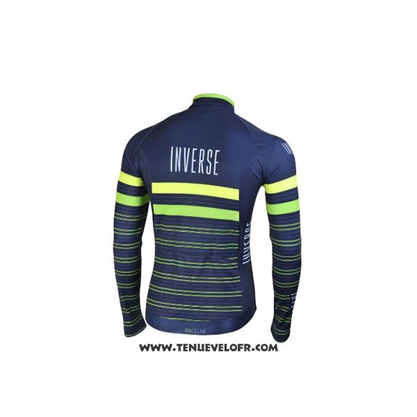 2017 Maillot Ciclismo Inverse Bleu Manches Longues et Cuissard