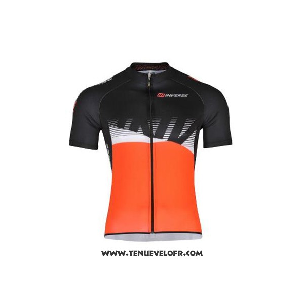 2017 Maillot Ciclismo Inverse Noir et Orange Manches Courtes et Cuissard
