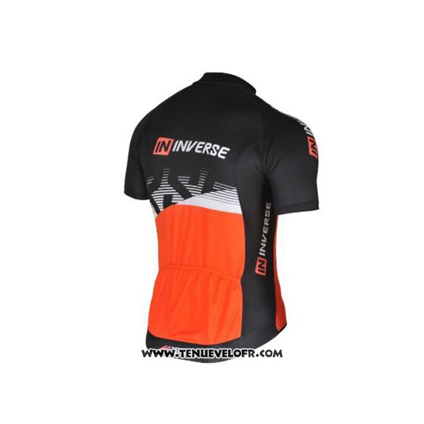 2017 Maillot Ciclismo Inverse Noir et Orange Manches Courtes et Cuissard
