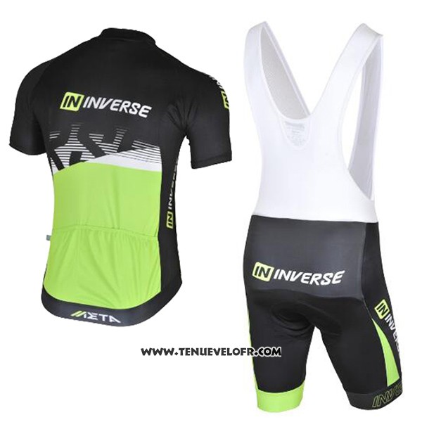 2017 Maillot Ciclismo Inverse Noir et Vert Manches Courtes et Cuissard