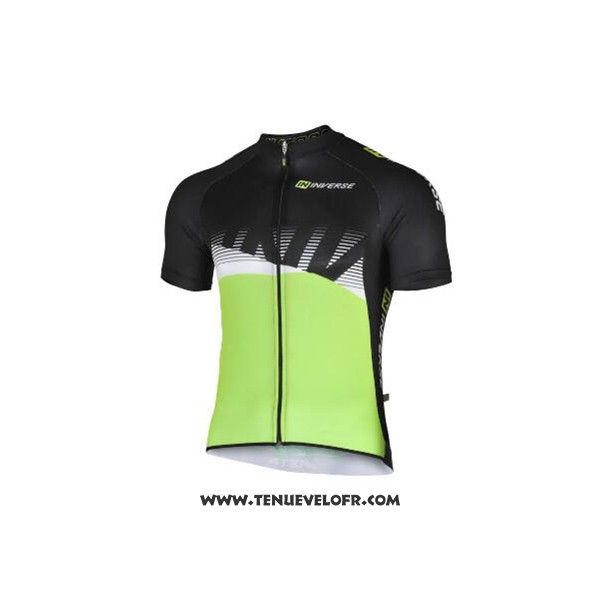 2017 Maillot Ciclismo Inverse Noir et Vert Manches Courtes et Cuissard