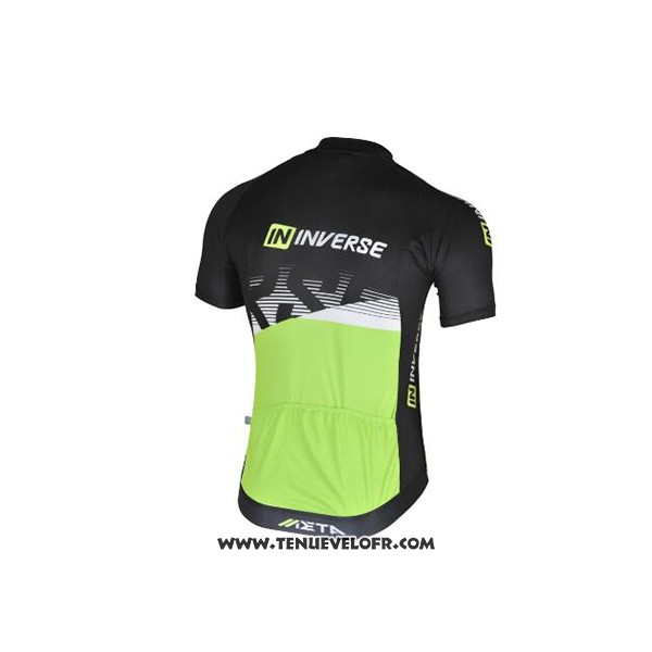 2017 Maillot Ciclismo Inverse Noir et Vert Manches Courtes et Cuissard