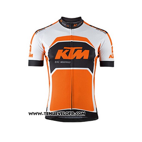 2015 Maillot Ciclismo KTM Blanc et Orange Manches Courtes et Cuissard