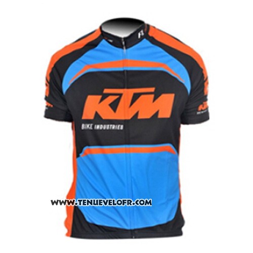 2015 Maillot Ciclismo KTM Bleu et Orange Manches Courtes et Cuissard