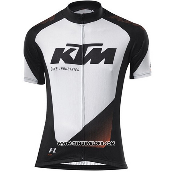 2016 Maillot Ciclismo KTM Blanc et Noir Manches Courtes et Cuissard