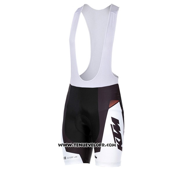 2016 Maillot Ciclismo KTM Blanc et Noir Manches Courtes et Cuissard