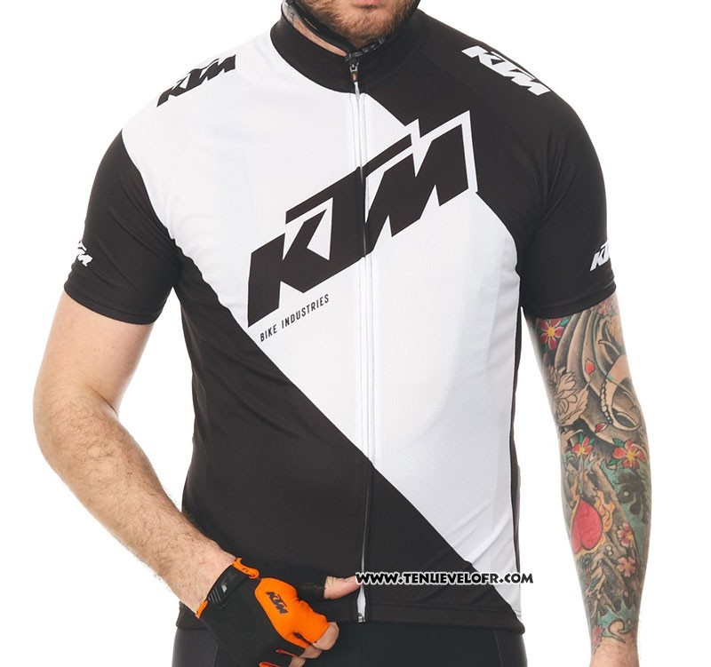 2018 Maillot Ciclismo KTM Blanc Manches Courtes et Cuissard