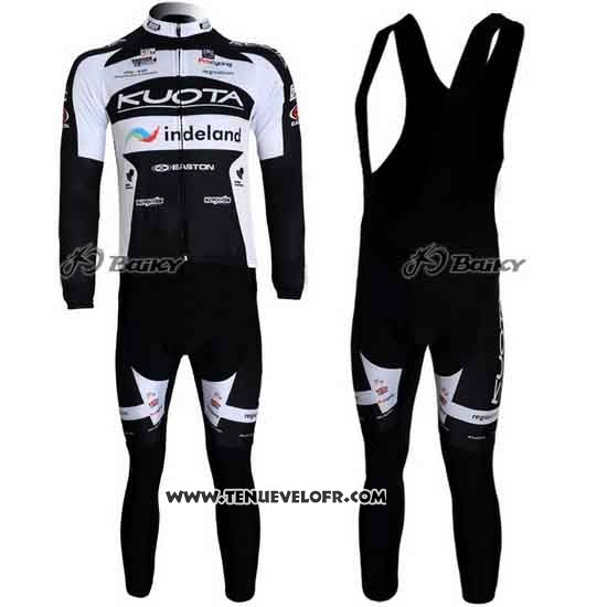 2010 Maillot Ciclismo Kuota Noir et Blanc Manches Longues et Cuissard