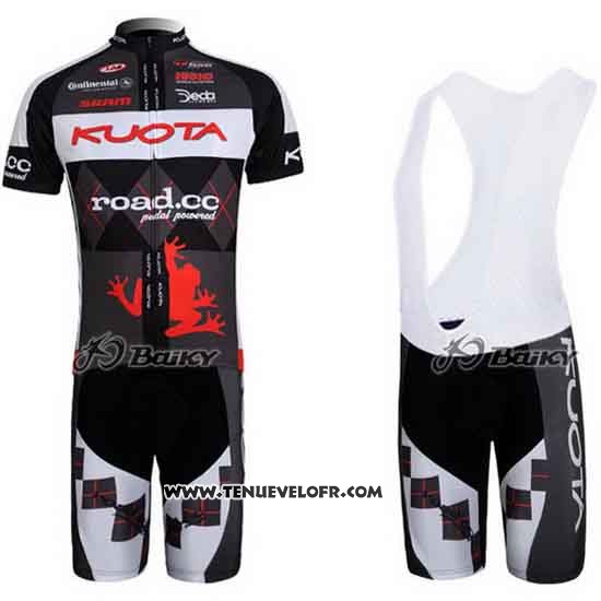 2011 Maillot Ciclismo Kuota Noir et Blanc Manches Courtes et Cuissard