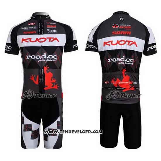 2011 Maillot Ciclismo Kuota Noir et Blanc Manches Courtes et Cuissard