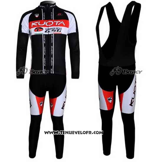 2011 Maillot Ciclismo Kuota Noir et Blanc Manches Longues et Cuissard