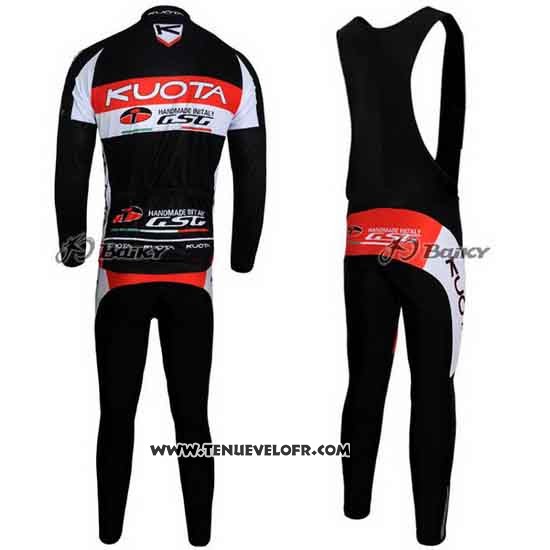 2011 Maillot Ciclismo Kuota Noir et Blanc Manches Longues et Cuissard