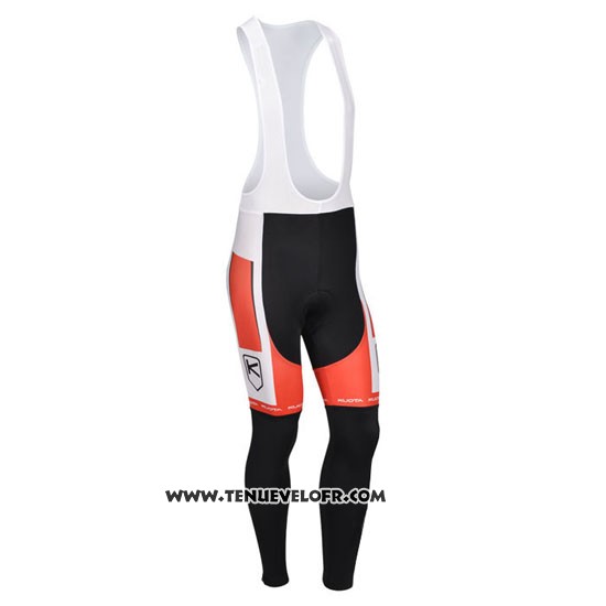 2013 Maillot Ciclismo Kuota Blanc et Rouge Manches Longues et Cuissard