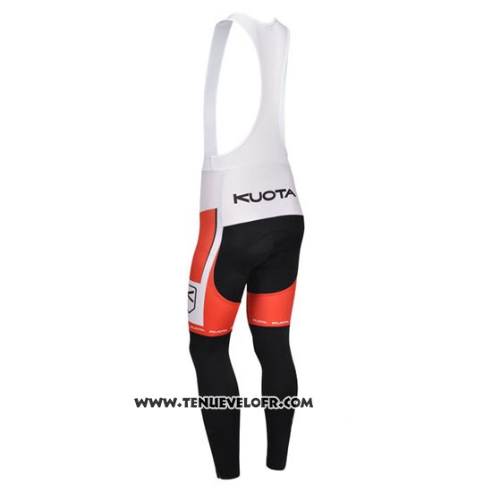 2013 Maillot Ciclismo Kuota Blanc et Rouge Manches Longues et Cuissard