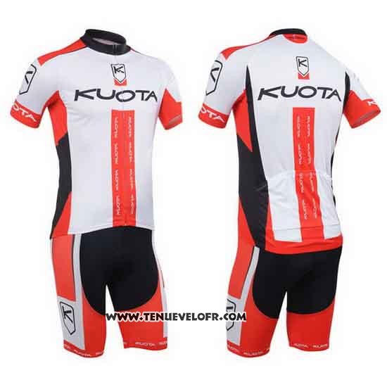 2013 Maillot Ciclismo Kuota Rouge et Blanc Manches Courtes et Cuissard