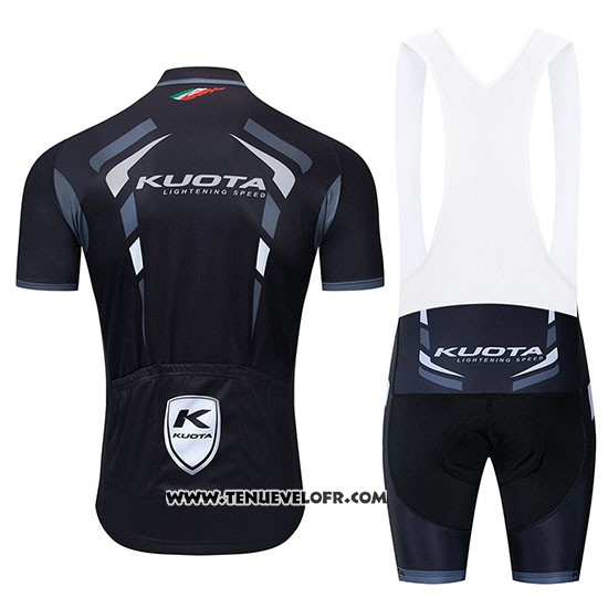 2019 Maillot Ciclismo Kuota Noir Blanc Manches Courtes et Cuissard