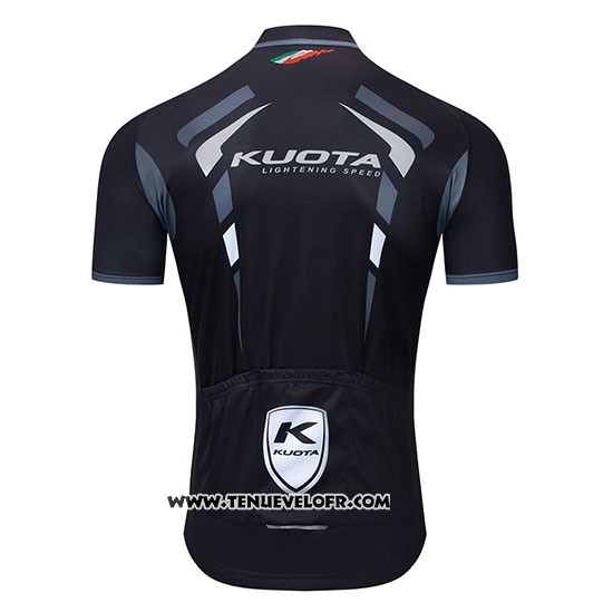 2019 Maillot Ciclismo Kuota Noir Blanc Manches Courtes et Cuissard