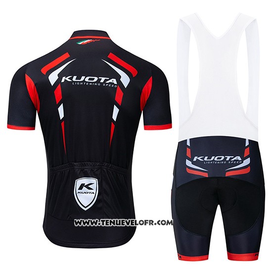 2019 Maillot Ciclismo Kuota Noir Rouge Manches Courtes et Cuissard