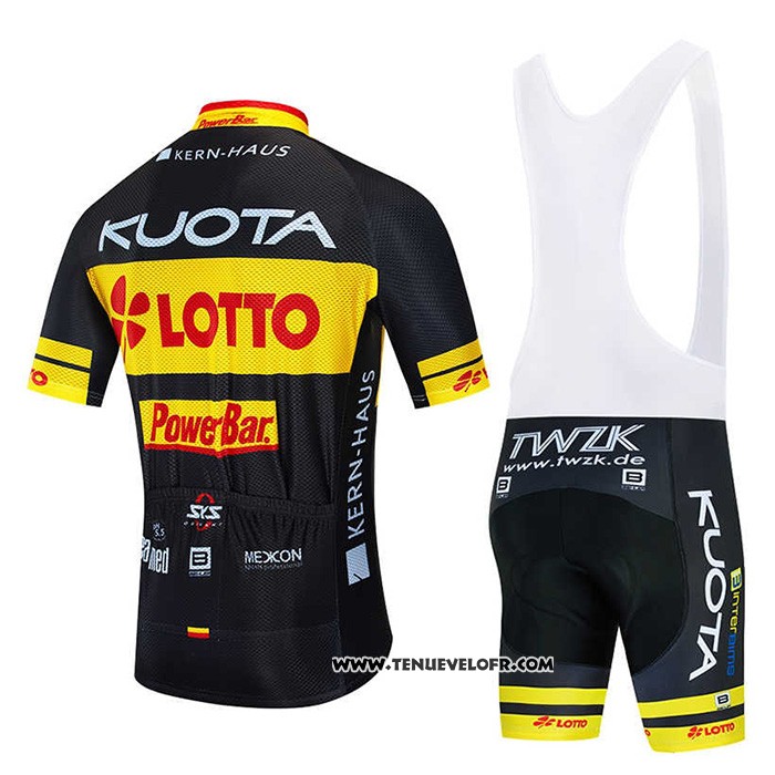 2020 Maillot Ciclismo Kuota Noir Jaune Manches Courtes et Cuissard
