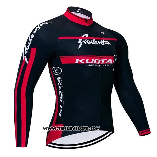 2020 Maillot Ciclismo Kuota Noir Rouge Manches Longues et Cuissard