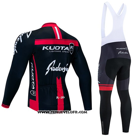 2020 Maillot Ciclismo Kuota Noir Rouge Manches Longues et Cuissard