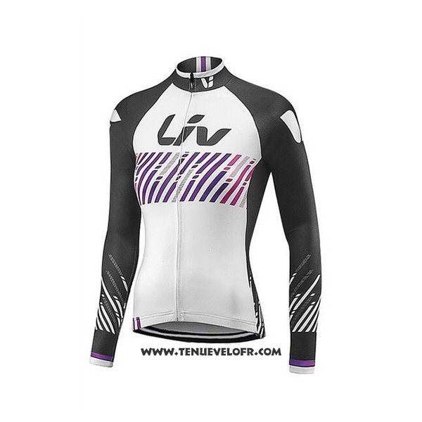 2017 Maillot Ciclismo Liv Blanc Manches Longues et Cuissard