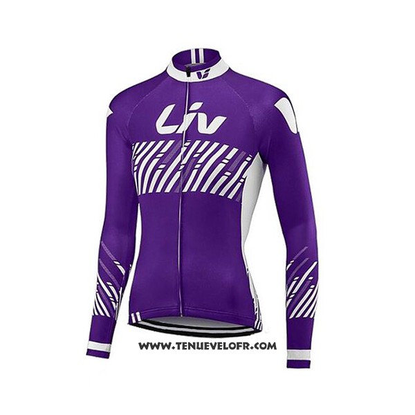 2017 Maillot Ciclismo Liv Violet Manches Longues et Cuissard