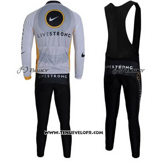 2010 Maillot Ciclismo Livestrong Noir Manches Longues et Cuissard