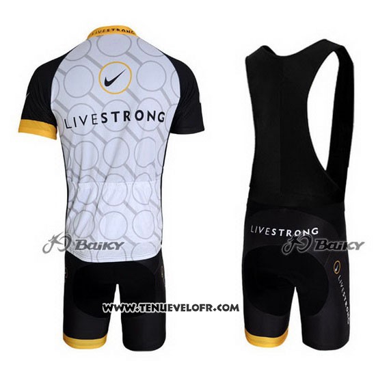 2011 Maillot Ciclismo Livestrong Noir et Jaune Manches Courtes et Cuissard