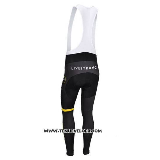 2013 Maillot Ciclismo Livestrong Noir et Jaune Manches Longues et Cuissard