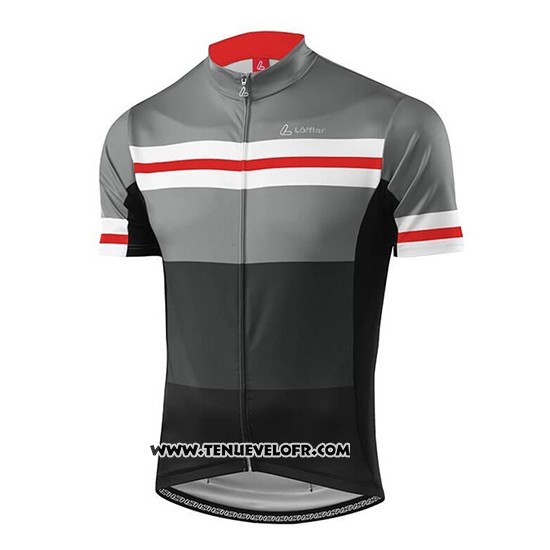 2018 Maillot Ciclismo Loffler Noir Gris Manches Courtes et Cuissard