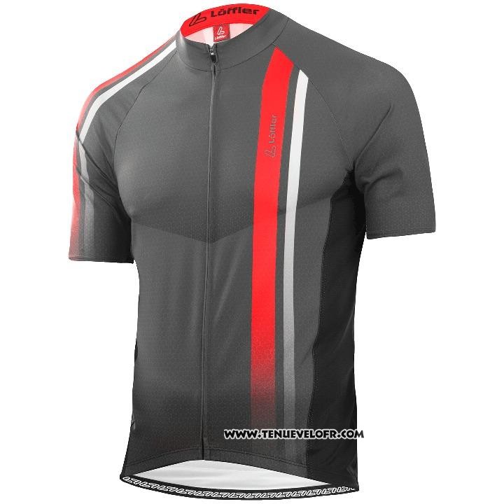 2020 Maillot Cyclisme Loffler Noir Blanc Rouge Manches Courtes et Cuissard