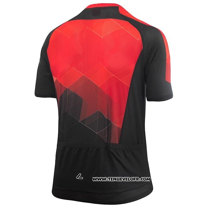 2020 Maillot Cyclisme Loffler Noir Rouge Manches Courtes et Cuissard