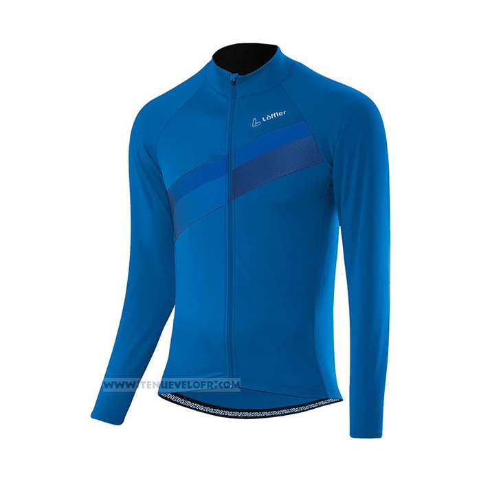 2021 Maillot Cyclisme Loffler Bleu Manches Longues et Cuissard
