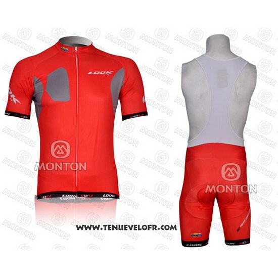 2011 Maillot Ciclismo Look Rouge Manches Courtes et Cuissard