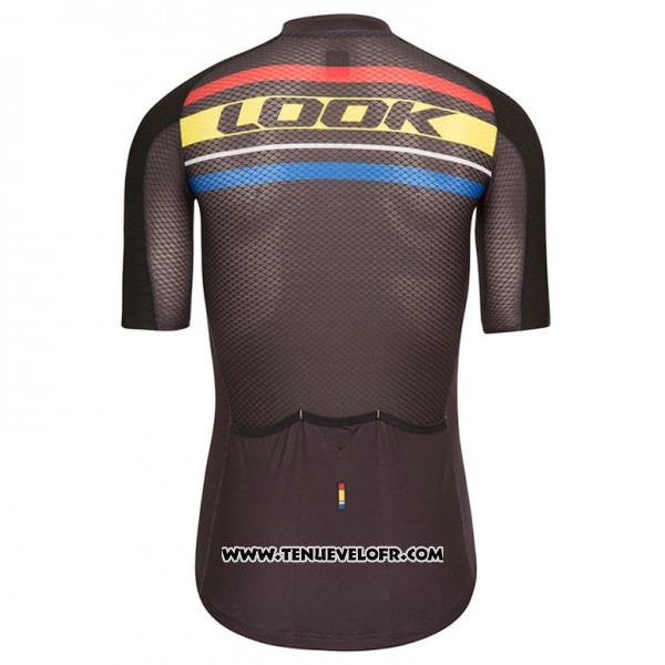 2017 Maillot Ciclismo Look Aero Carrera Noir et Jaune Manches Courtes et Cuissard
