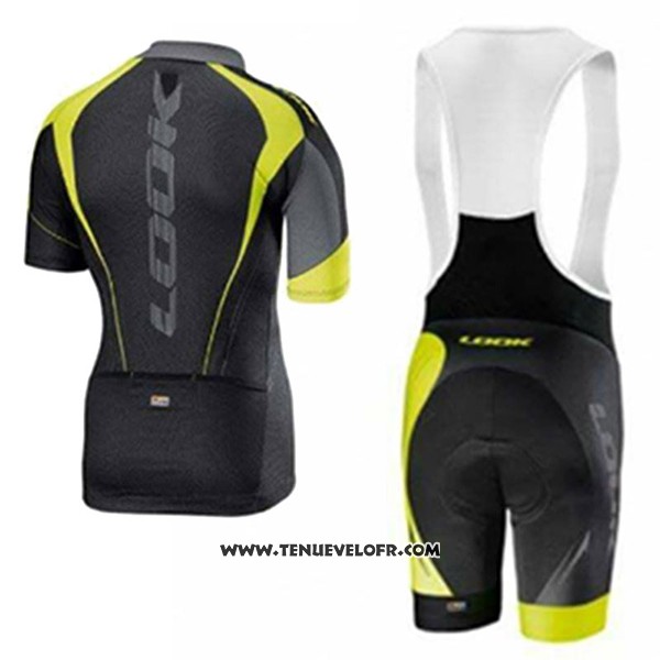2017 Maillot Ciclismo Look Noir et Vert Manches Courtes et Cuissard