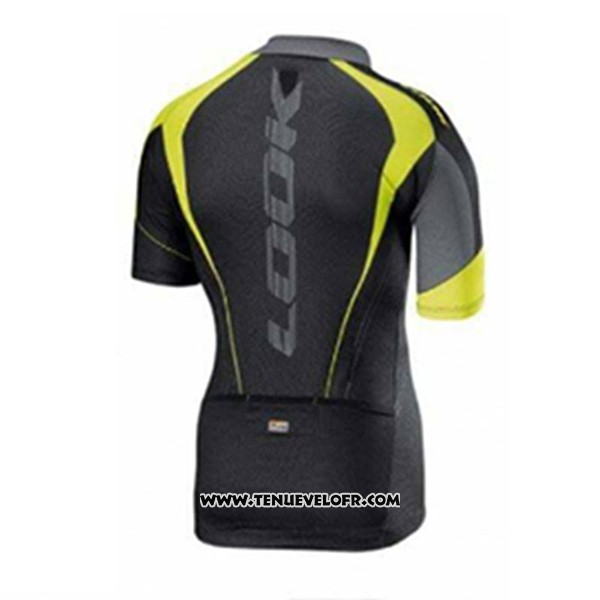 2017 Maillot Ciclismo Look Noir et Vert Manches Courtes et Cuissard