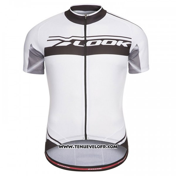 2017 Maillot Ciclismo Look Pro Equipo Noir et Blanc Manches Courtes et Cuissard