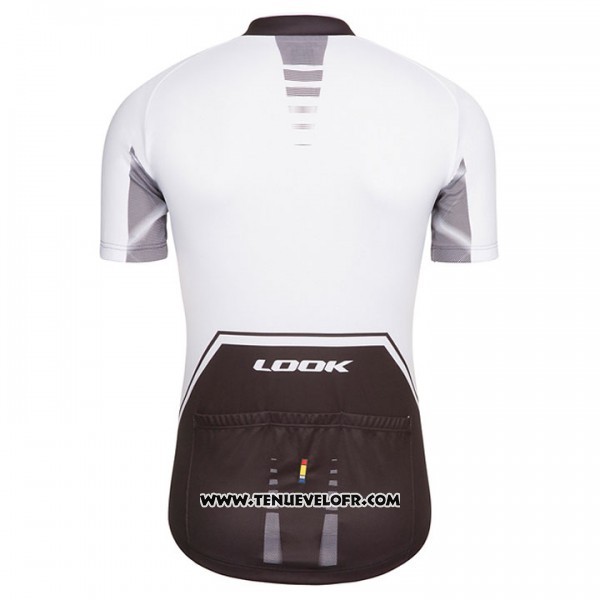 2017 Maillot Ciclismo Look Pro Equipo Noir et Blanc Manches Courtes et Cuissard