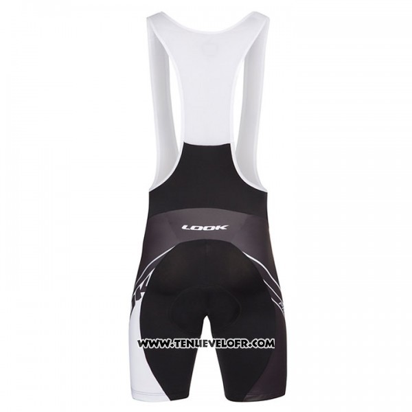 2017 Maillot Ciclismo Look Pro Equipo Noir et Blanc Manches Courtes et Cuissard