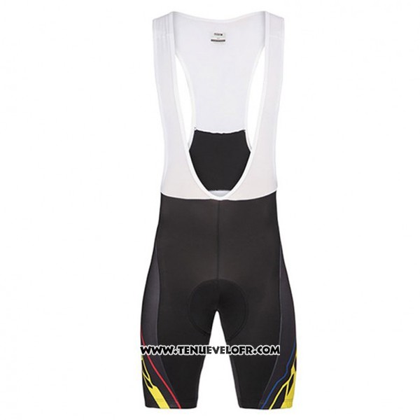 2017 Maillot Ciclismo Look Pro Equipo Noir et Jaune Manches Courtes et Cuissard