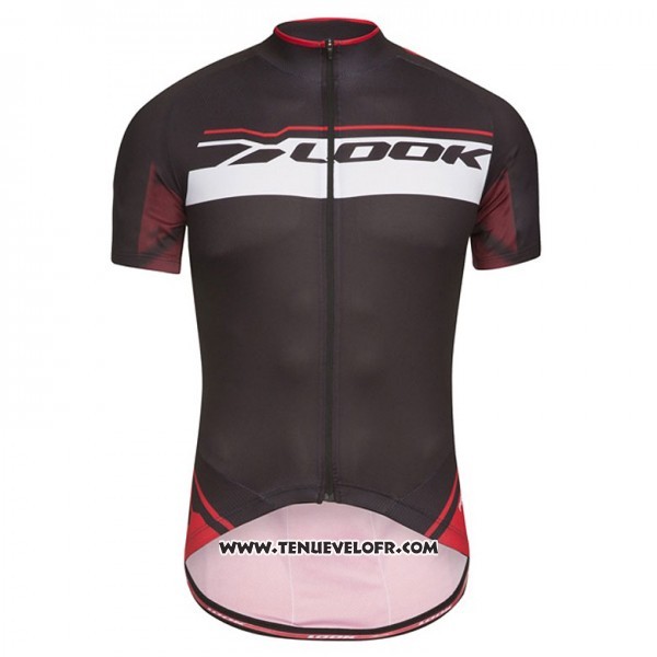 2017 Maillot Ciclismo Look Pro Equipo Noir et Rouge Manches Courtes et Cuissard