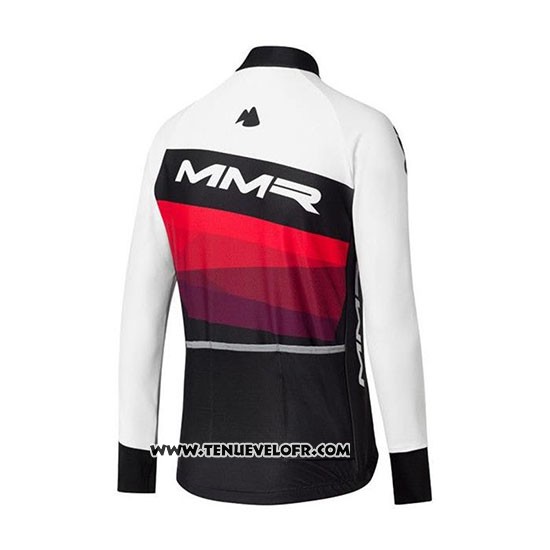 2020 Maillot Ciclismo MMR Blanc Noir Rouge Manches Longues et Cuissard
