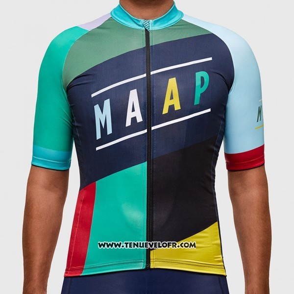 2017 Maillot Ciclismo MAAP Bleu et Azur Manches Courtes et Cuissard