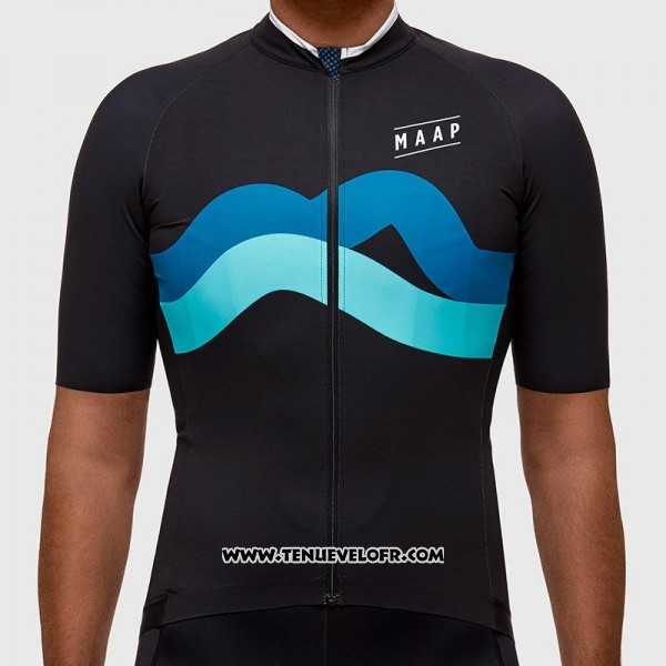 2017 Maillot Ciclismo MAAP Fat Stripe Noir Manches Courtes et Cuissard